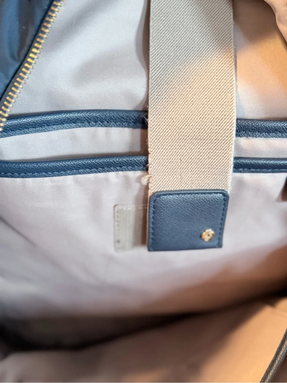 Samsonite Dark Navy Karissa Biz  Backpack 14.1” . Nylon w Gold Hardware Accents